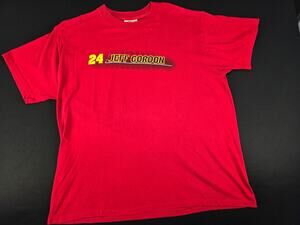 Jeff Gordon #24 NASCAR Winners Circle Red Double Sided T Shirt XL